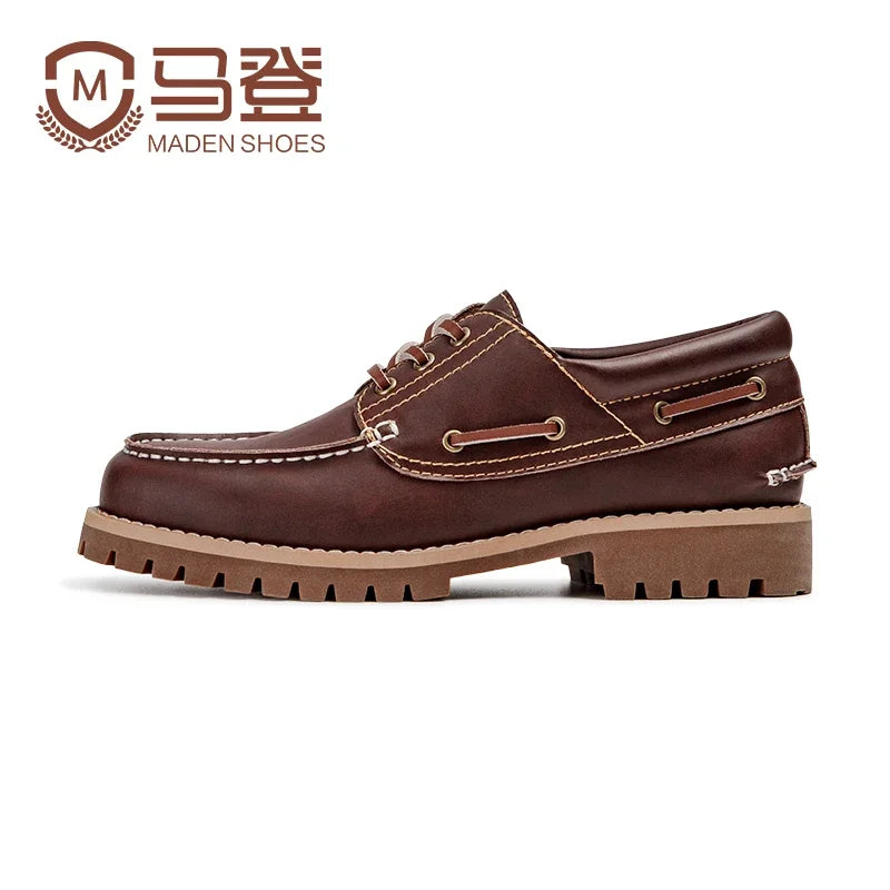 Robusto - Men's Rugged Leather Boat Shoes - Ashour Shoes