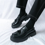 Stile - Men's Polished Leather Chunky Tassel Loafers - Ashour Shoes