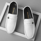Stile - Men's Casual White PU Leather Slip-On Loafers - Ashour Shoes