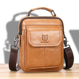 Rondi - men's Leather Crossbody Shoulder Bag Compact Multi-Pocket Travel Messenger Bag - Ashour Shoes