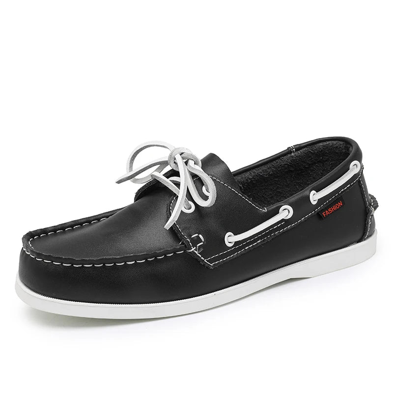 Vela - Men's Multi-Color Patchwork Leather Boat Loafers - Ashour Shoes