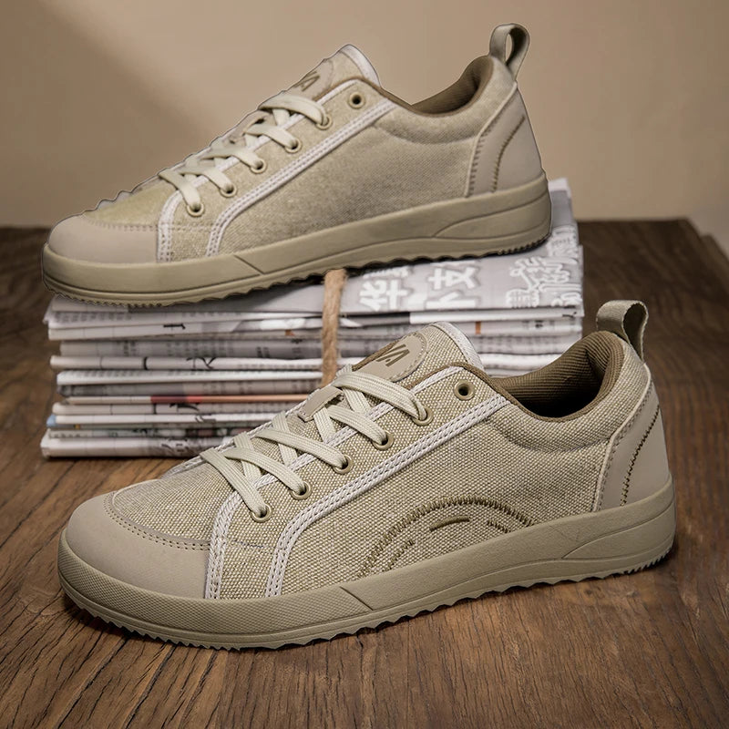 Terra - Men's Breathable Canvas Wide Toe Barefoot Sneakers