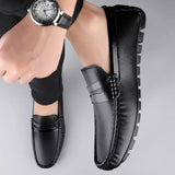 Guida - Men's Split Leather Slip-On Driving Moccasin Loafers - Ashour Shoes