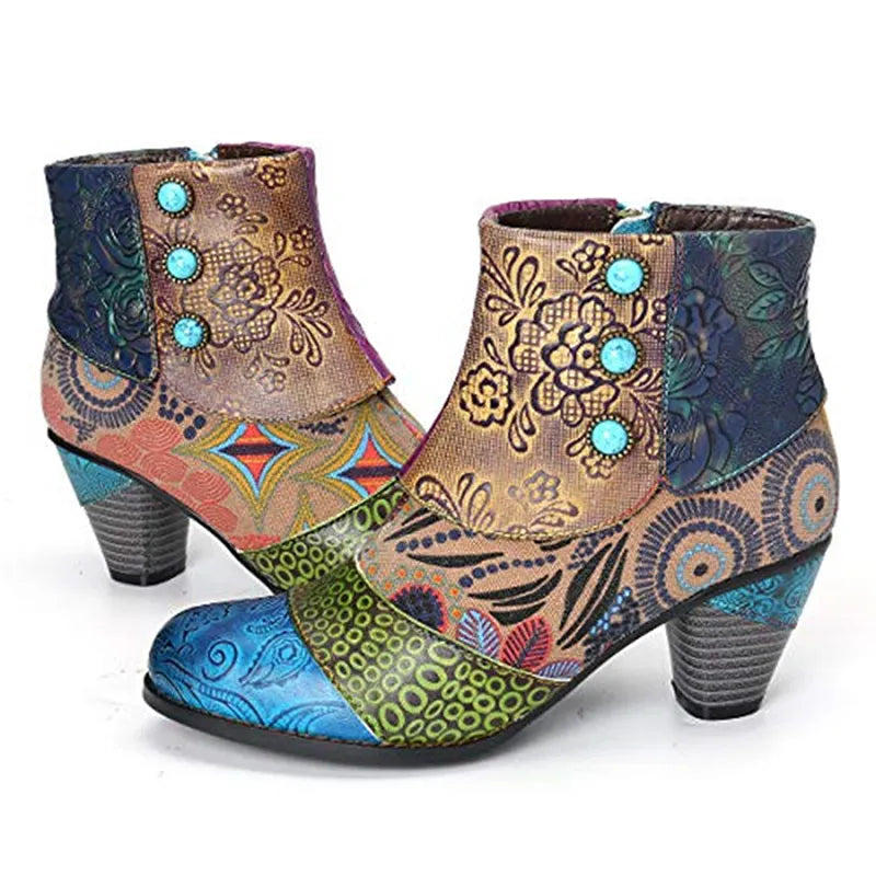 The Ardita - Daring Colorful leather Booties for women