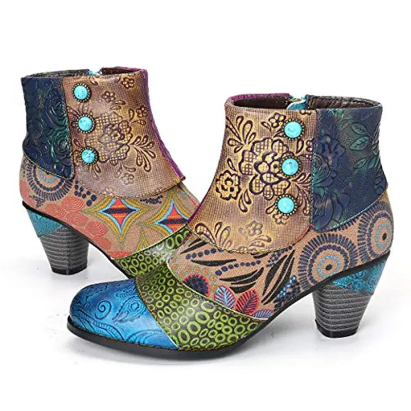 The Ardita - Daring Colorful leather Booties for women