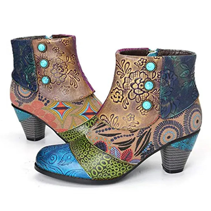 The Ardita - Daring Colorful leather Booties for women