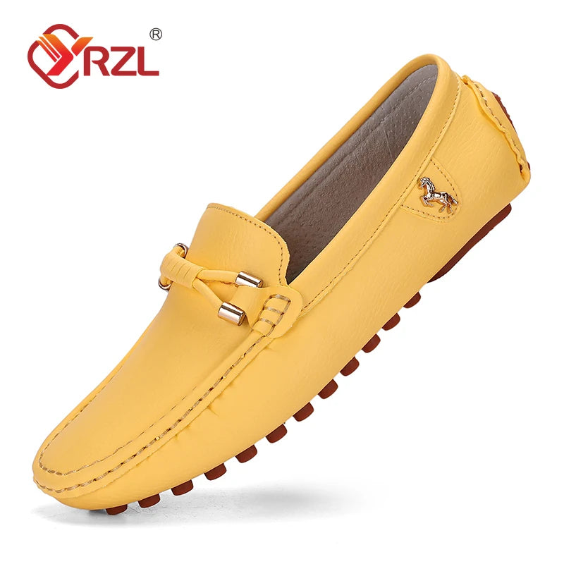 Rubino - Men's Stylish Wine Red PU Leather Driving Loafers - Ashour Shoes