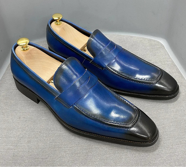 Romi2 - Stylish Leather penny loafers for men. Big sizes (US 15)