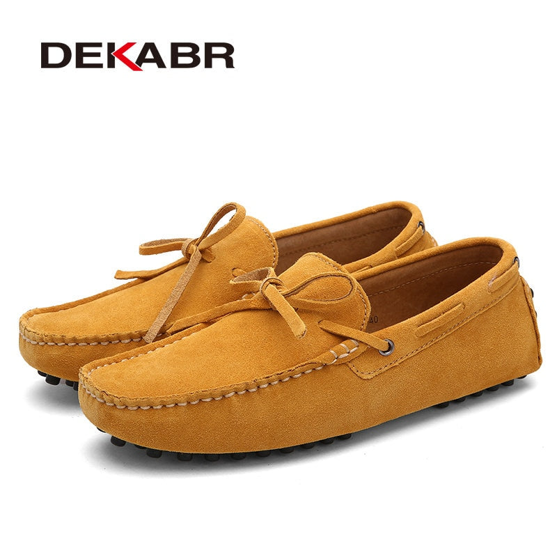 DEKABR2 - Suede Leather Boat Shoes/Loafers For Men - Summer Moccasins - Ashour Shoes