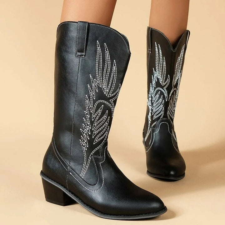 Pace - Vegan leather Cowboy boots for women - Ashour Shoes