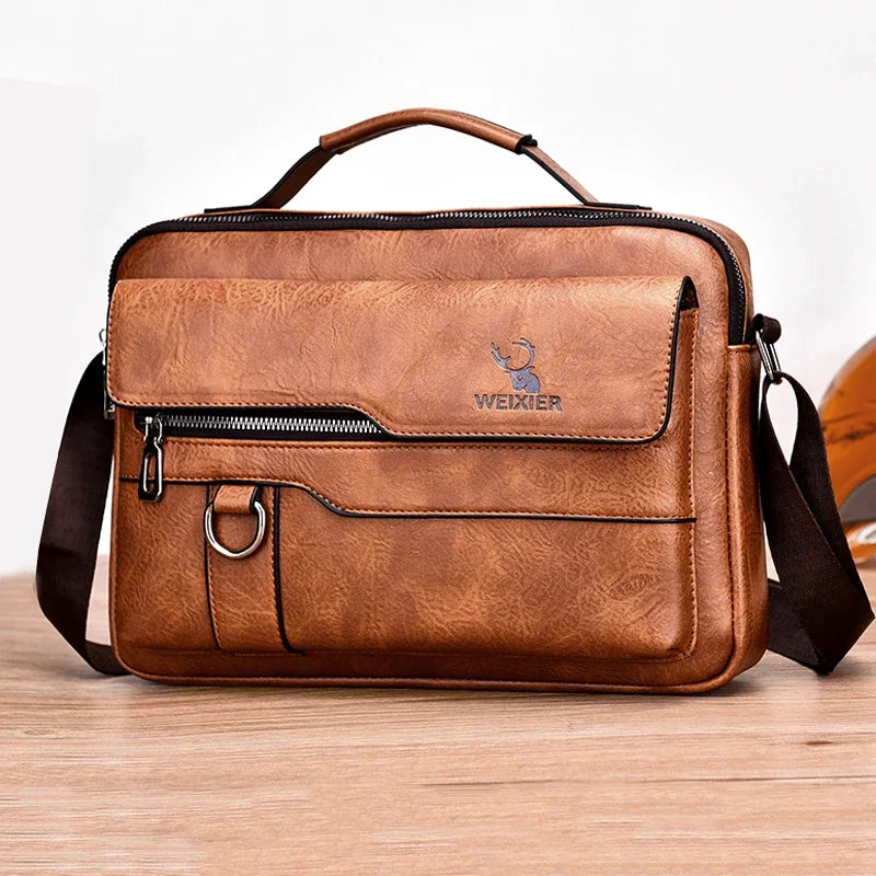 Weix - Men's Casual Flap Messenger Bag Crossbody Leather Shoulder Bag - Ashour Shoes