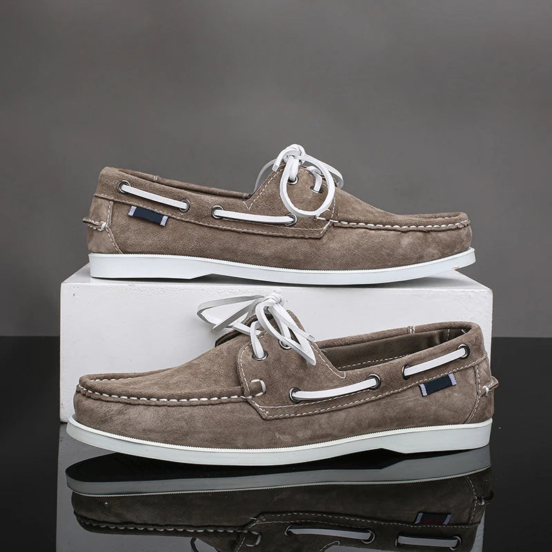 Marino - Men's Classic Suede Deck Loafers - Ashour Shoes