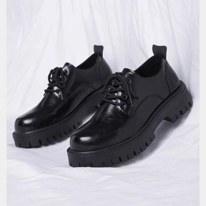 Vigore - Men's Glossy Platform Derby Dress Shoes