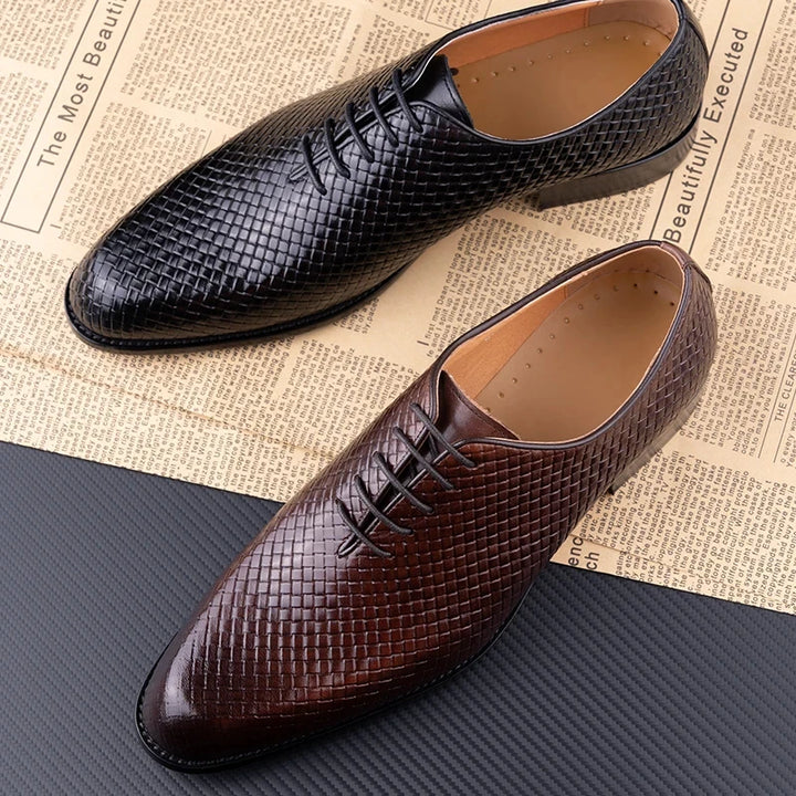 The Puntino - Animal print leather oxford shoes for men - Ashour Shoes