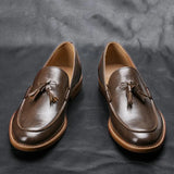 Tanya - Classic tassel leather loafers for men - Ashour Shoes