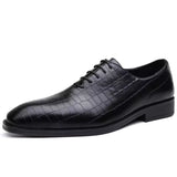 Distinto - Men's Crocodile Embossed Leather Oxford Dress Shoes - Ashour Shoes