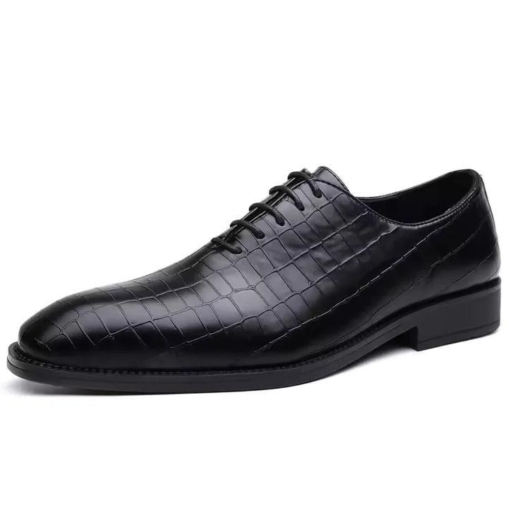 Distinto - Men's Crocodile Embossed Leather Oxford Dress Shoes