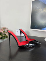 POX3 - Red Bottom High Heels in Patent Leather Pointed Toe Stiletto Pumps for Women - Ashour Shoes