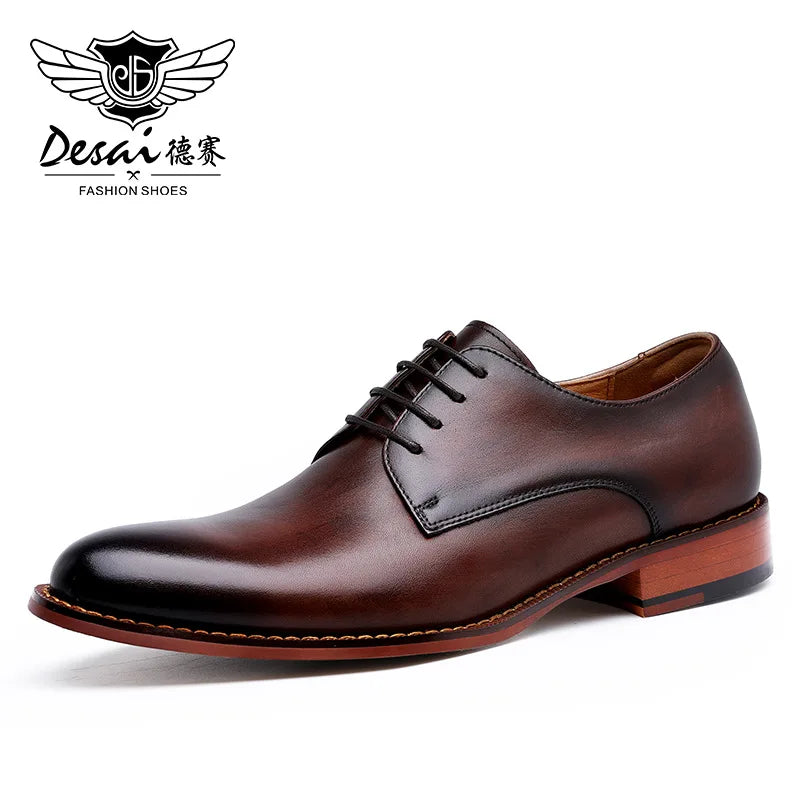 Stilare - Men's Elegant Black Leather Derby Dress Shoes