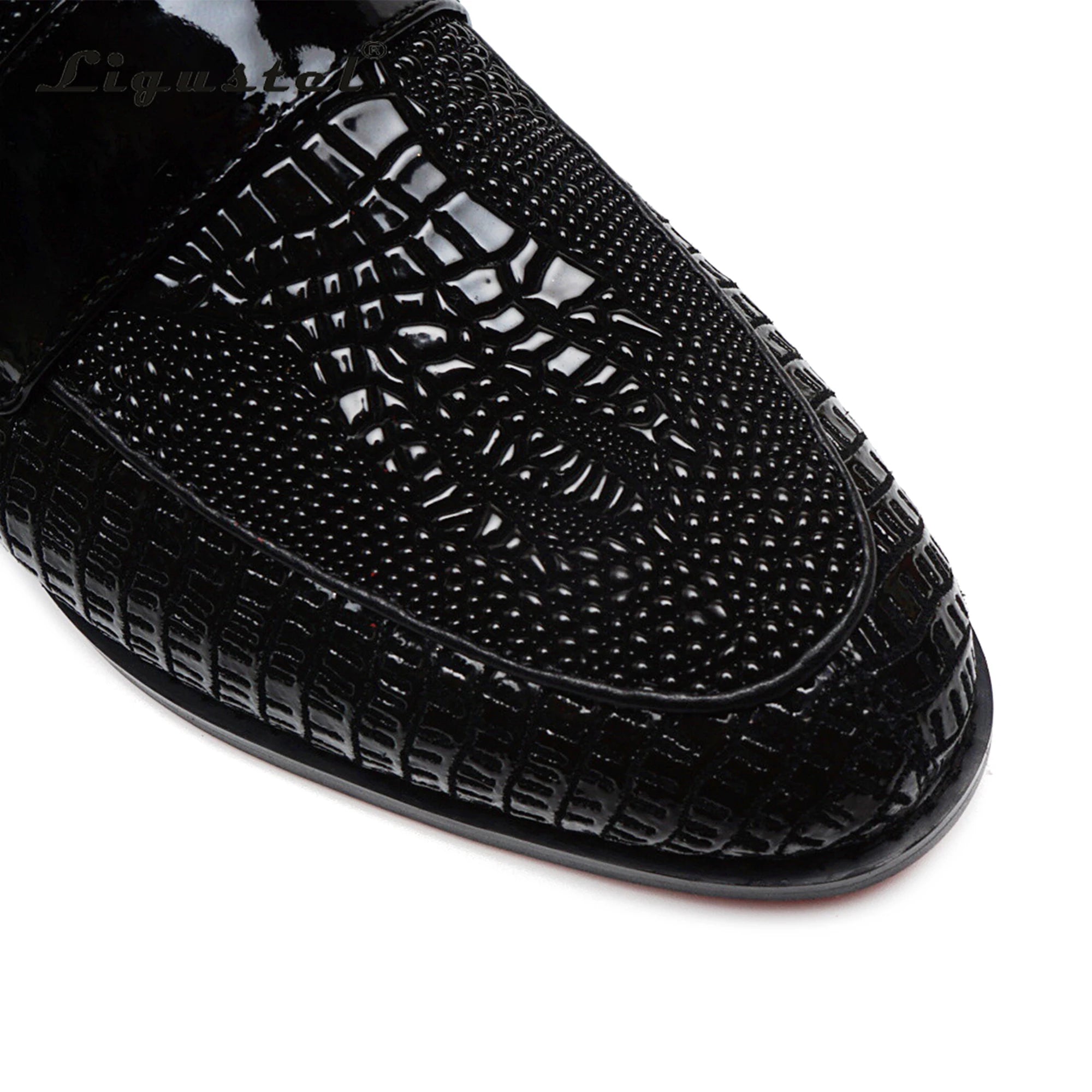 The LOM - Luxury red bottom alligator print leather loafers for men