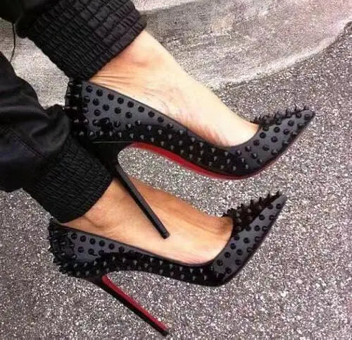 Red bottom heels spikes clearance