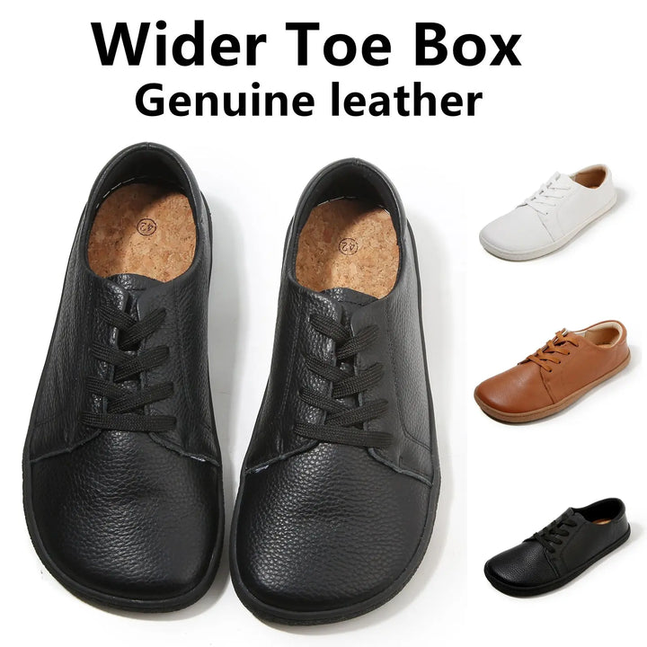 Natura - unisex Leather Barefoot Zero Drop Sneakers Wide Toe Box
