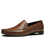 Marino – Men’s Alligator-Embossed Leather Loafers Boat & Driving Shoes - Ashour Shoes