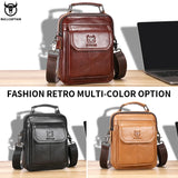 Rondi - men's Leather Crossbody Shoulder Bag Compact Multi-Pocket Travel Messenger Bag - Ashour Shoes