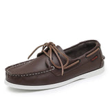 Vela - Men's Multi-Color Patchwork Leather Boat Loafers - Ashour Shoes