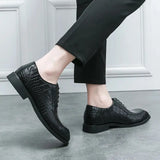 Caimano - Men's Glossy Alligator Embossed Square Toe Oxford Dress Shoes - Ashour Shoes