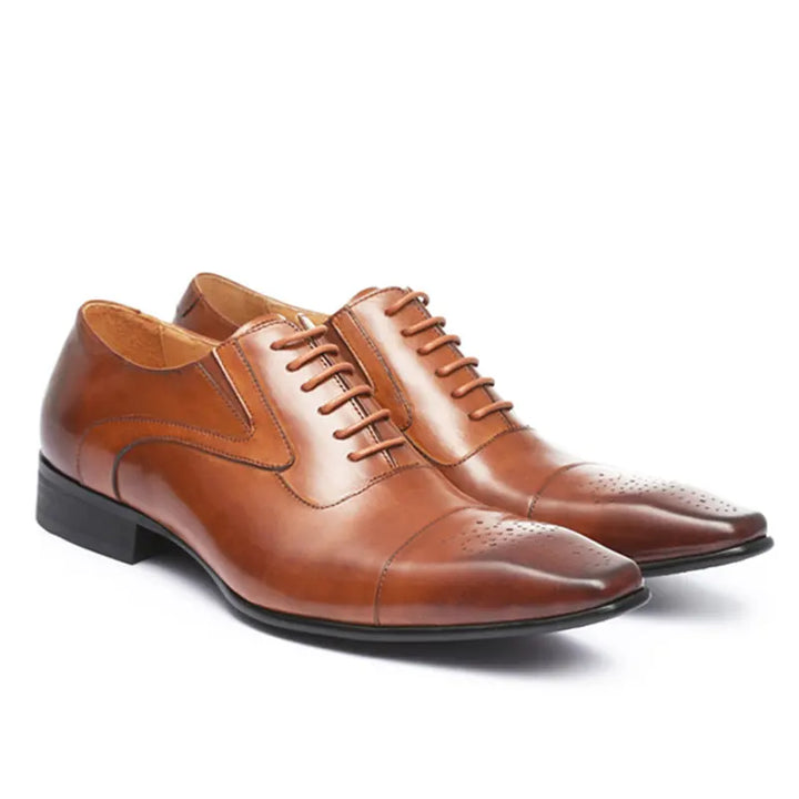 Rovento – Classic Vintage Oxford Brogue Dress Shoes for Men Vegan Leather - Ashour Shoes