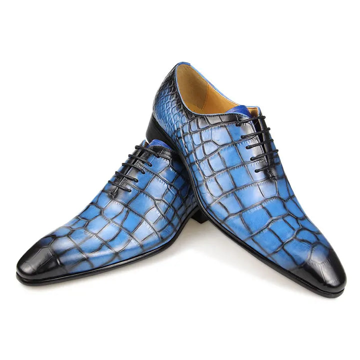 Drillo 3 - Alligator print/crocodile pattern oxford dress shoes for men - Ashour Shoes