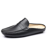 Momo A2 - backless loafers / leather mules for men - Ashour Shoes