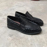 Lassa - French Retro Handmade Calf Leather Flats for Women – Slip-On Casual Shoes - Ashour Shoes