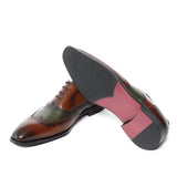 il gestore 2 - Elegant two tone spectator leather oxford shoes for men - Ashour Shoes