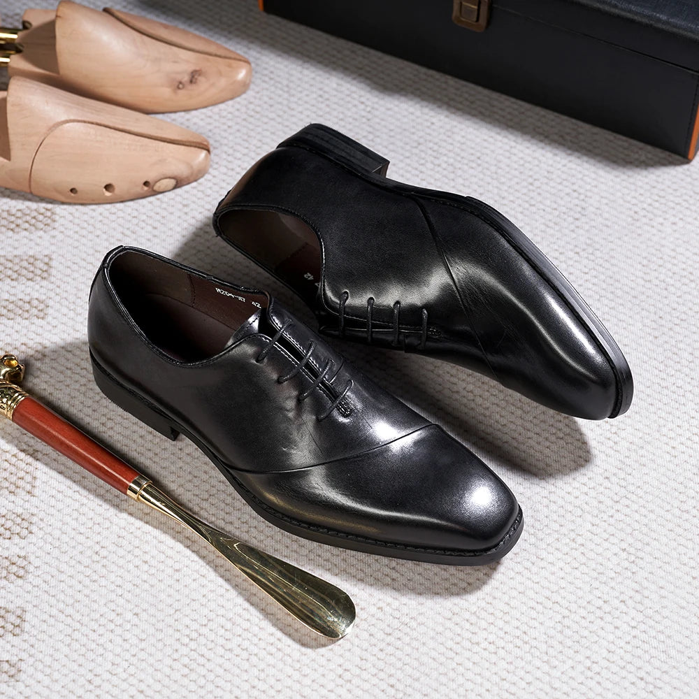 Finalità - Luxury Leather Oxford Dress shoes for men (Unique Cap front) - Ashour Shoes