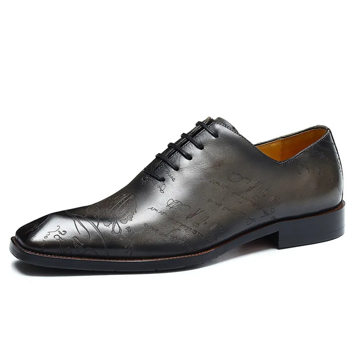Eleganza - Men's Laser-Carved Leather Oxford Dress Shoes