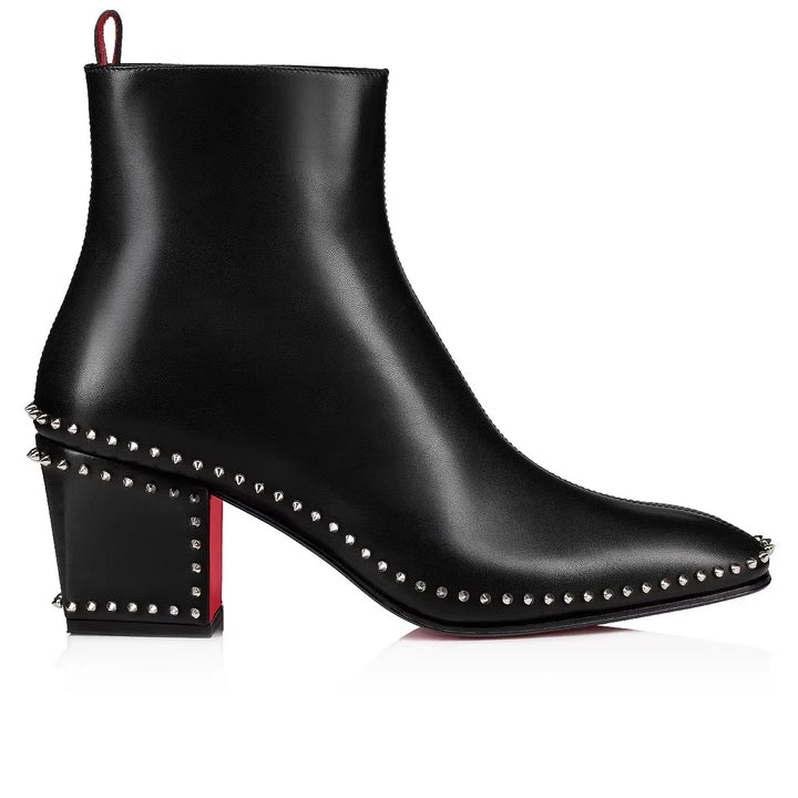 POX Rhine - Rhinestone High-heeled Red bottom booties for women