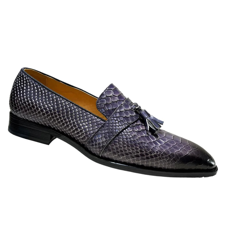 Virello2 – Men’s leather Snake/Python Print Slip-On loafers shoes