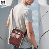 Rondi - men's Leather Crossbody Shoulder Bag Compact Multi-Pocket Travel Messenger Bag - Ashour Shoes