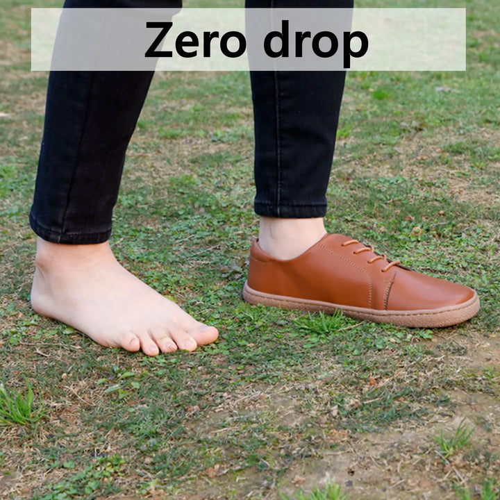 Ampio - Barefoot Microfiber Lace-Up Flats with Wider Toe Box