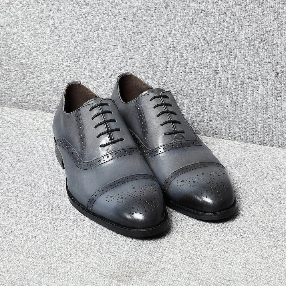 Rosso C3 - Red bottom borgue oxford shoes for men (grey)