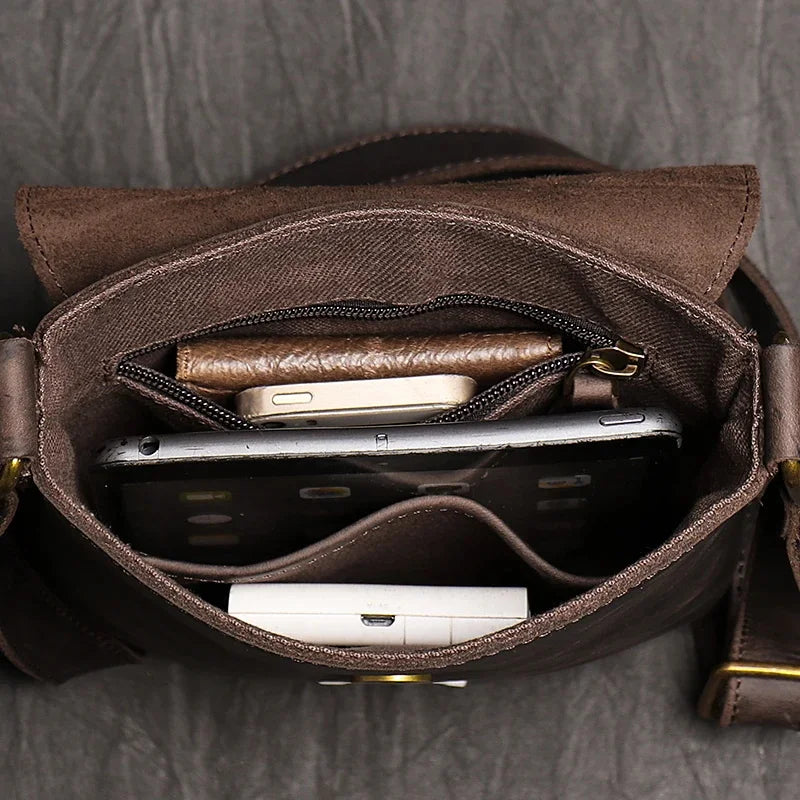 lumia - Leather Cross-body Bag for Men – Stylish Shoulder Satchel with Multiple Compartments - Ashour Shoes