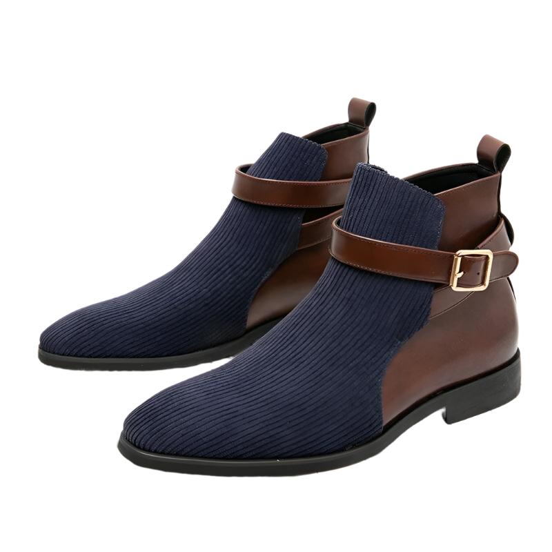 Wibo - Fashion suede leather boots for men with buckle/belt detail - Ashour Shoes