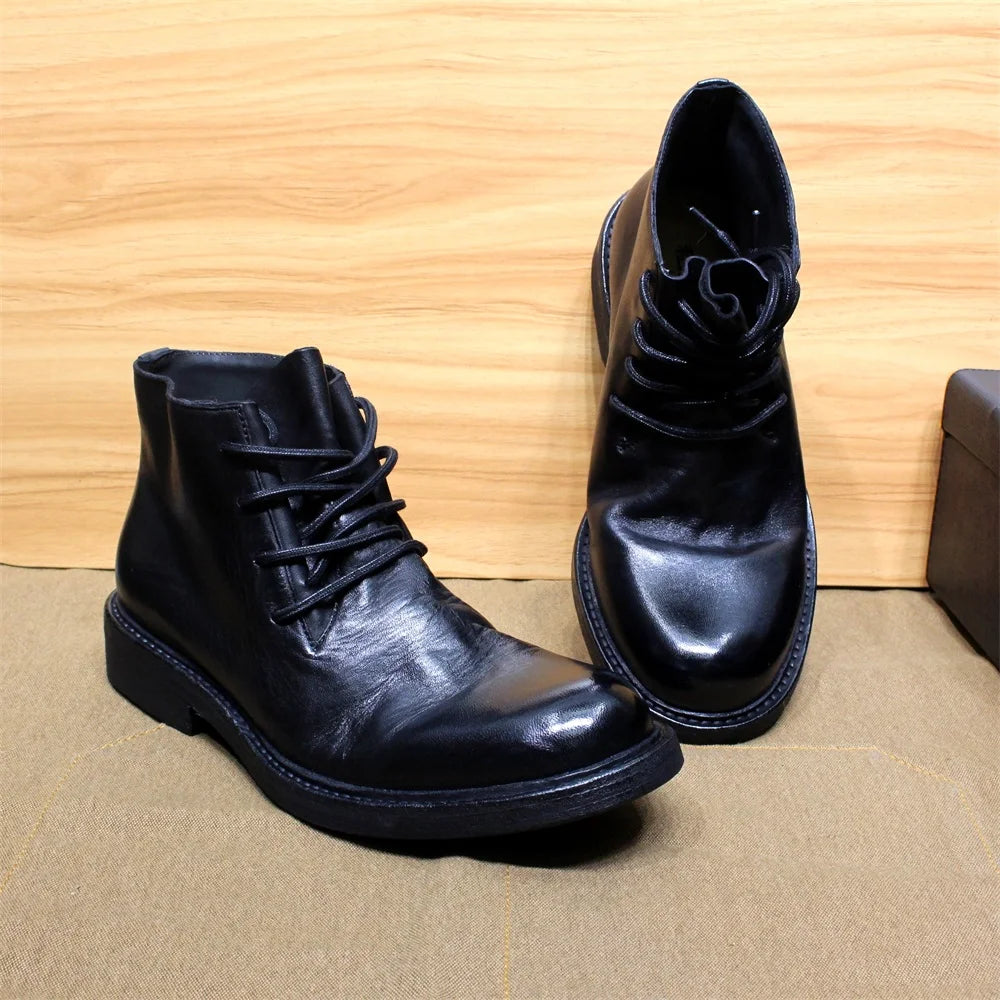 Artigiano - Men's British Style Handmade Calf Leather Chukka Boots - Ashour Shoes
