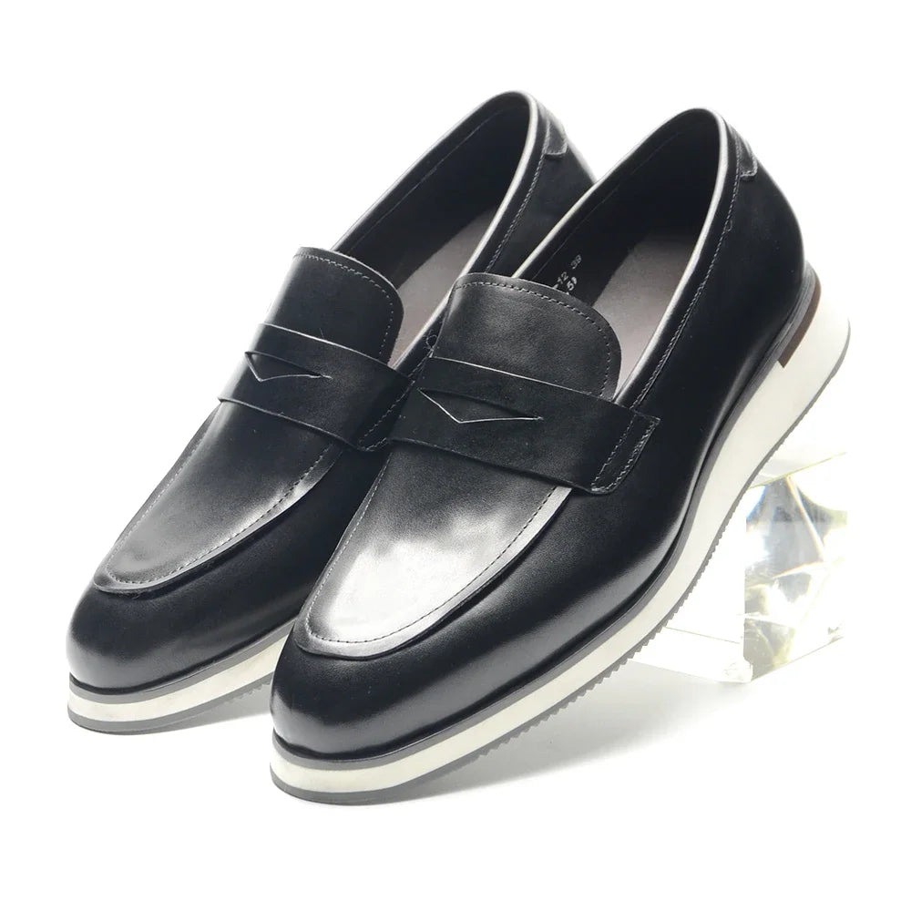 Grylo - Leather penny loafers sneakers sole for men - Ashour Shoes
