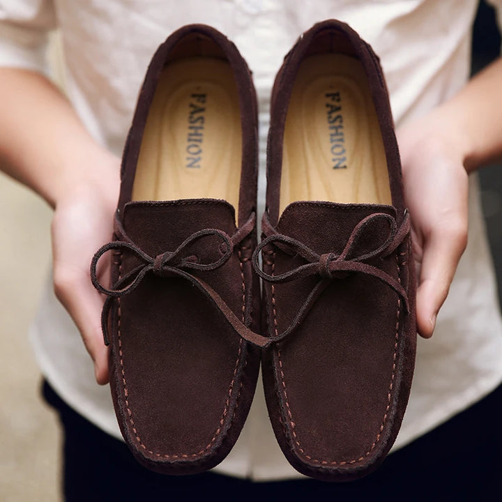 Sereno - Men's Casual Navy Suede Driving Loafers