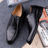 Distinto - Men's Luxury Black Ostrich Print Leather Oxford Dress Shoes - Ashour Shoes