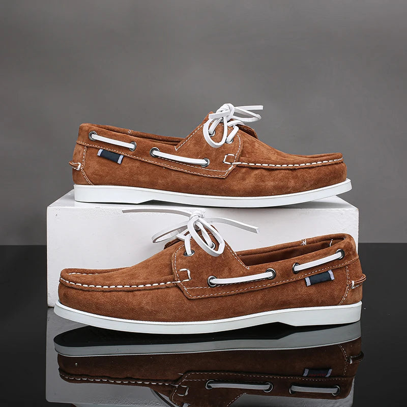 Marino - Men's Classic Suede Deck Loafers - Ashour Shoes