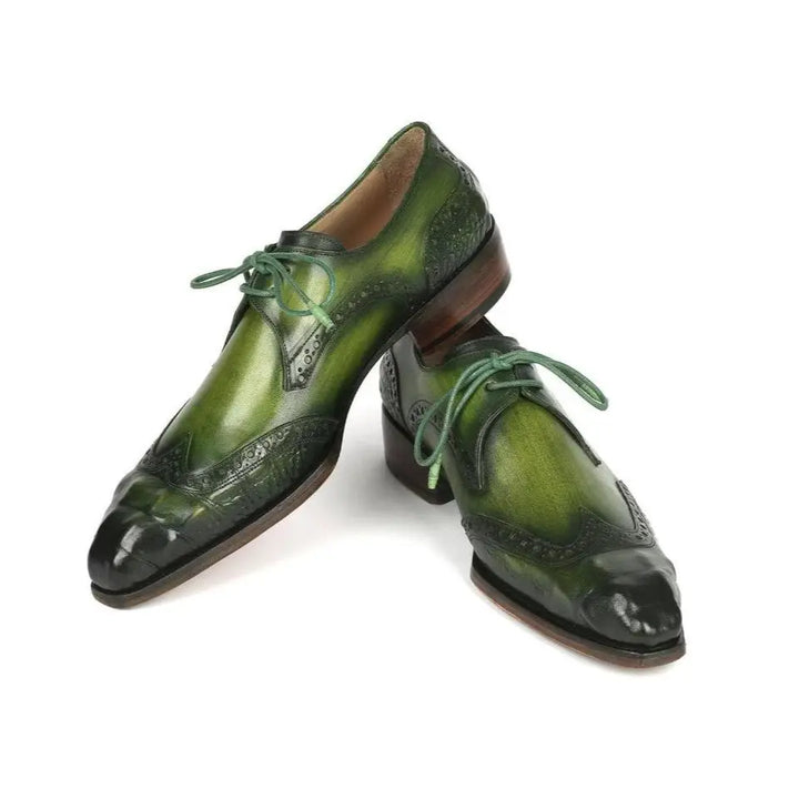 Green Totem - Genuine Leather Men’ Derby Shoes